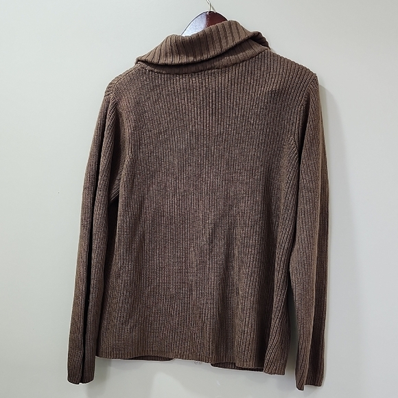 Woven Cozy 100% Cotton Men's Tan Zip-Up Sweater - Picture 8 of 8